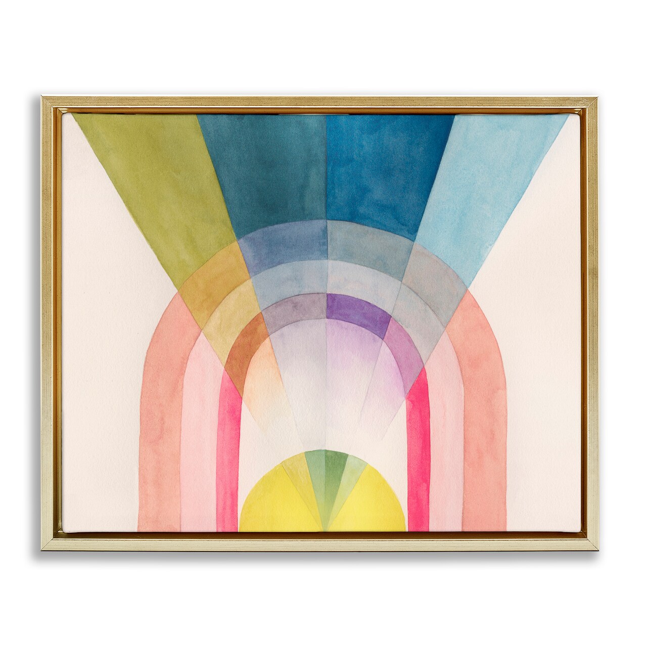 Stupell Industries Sun Rays & Rainbow Framed Floater Canvas Wall Art Design by Grace Popp